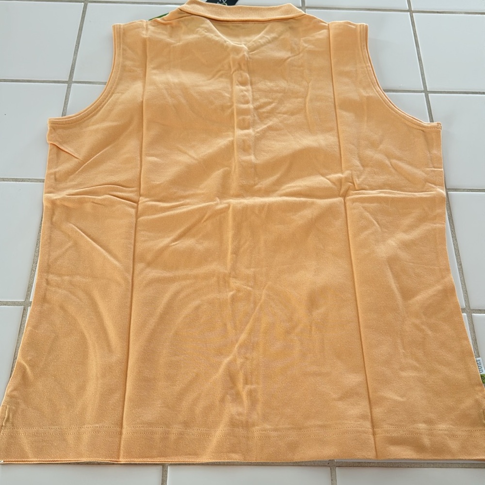 🏌️♀️🎾 NWT Izod collared sleeveless golf shirt orange SPF 40 size M - Picture 7 of 7